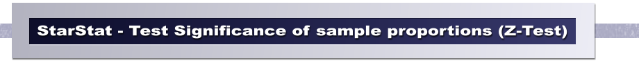 StarStat - Test Significance of sample proportions (Z-Test)